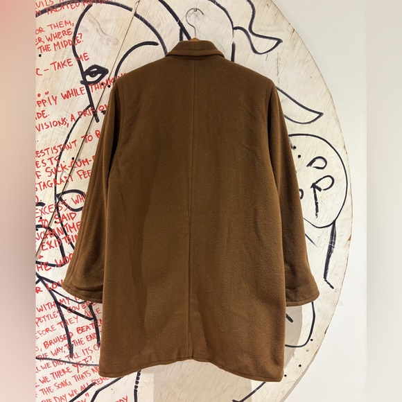 Vintage 80s LL Bean Wool Blend Double Breasted Overcoat Made In USA - Picture 4 of 13